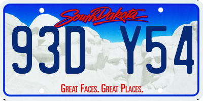 SD license plate 93DY54