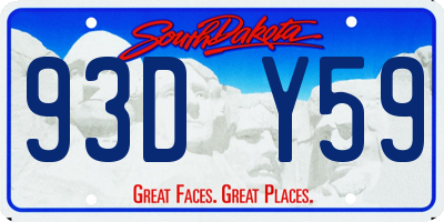 SD license plate 93DY59