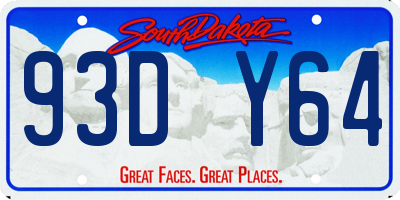 SD license plate 93DY64