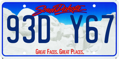 SD license plate 93DY67