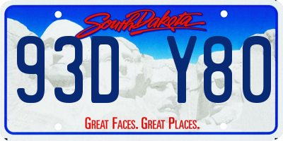 SD license plate 93DY80