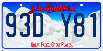 SD license plate 93DY81