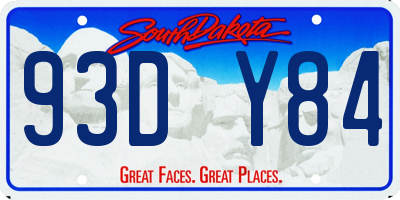 SD license plate 93DY84