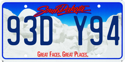 SD license plate 93DY94