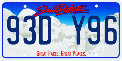 SD license plate 93DY96