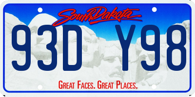 SD license plate 93DY98