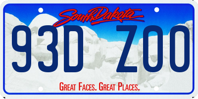 SD license plate 93DZ00