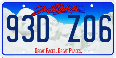 SD license plate 93DZ06