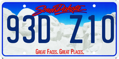 SD license plate 93DZ10