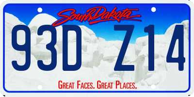 SD license plate 93DZ14