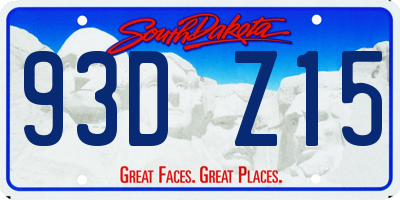 SD license plate 93DZ15