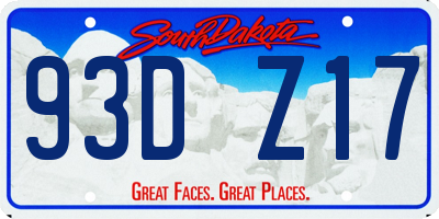 SD license plate 93DZ17