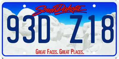 SD license plate 93DZ18