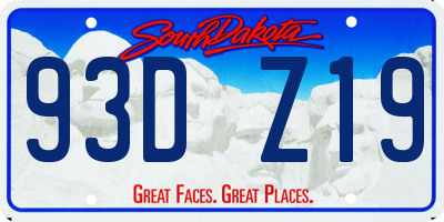 SD license plate 93DZ19