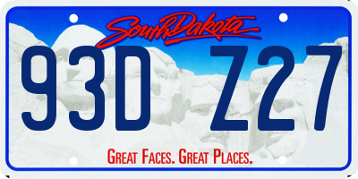 SD license plate 93DZ27
