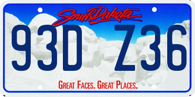 SD license plate 93DZ36