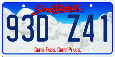 SD license plate 93DZ41