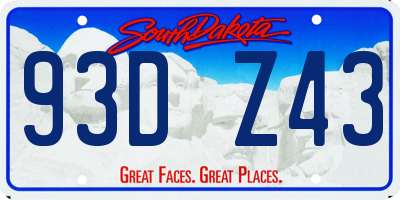 SD license plate 93DZ43