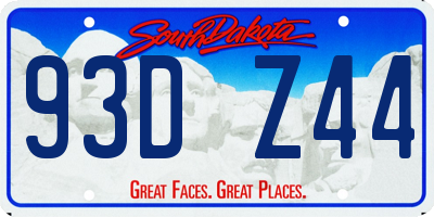 SD license plate 93DZ44
