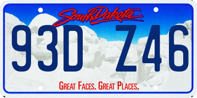 SD license plate 93DZ46