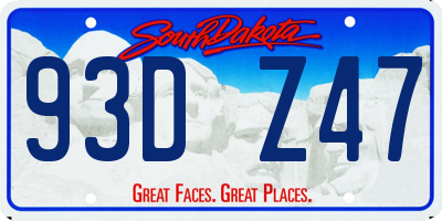 SD license plate 93DZ47