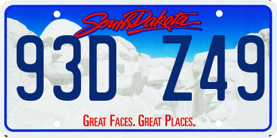 SD license plate 93DZ49