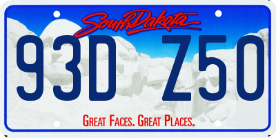 SD license plate 93DZ50