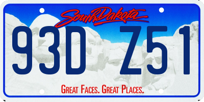 SD license plate 93DZ51