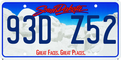 SD license plate 93DZ52