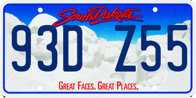 SD license plate 93DZ55