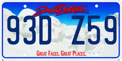 SD license plate 93DZ59