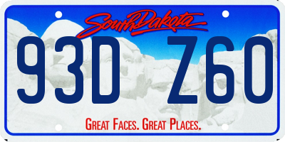 SD license plate 93DZ60