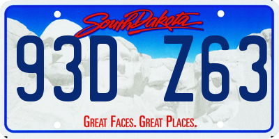 SD license plate 93DZ63