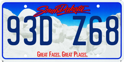 SD license plate 93DZ68