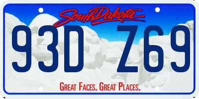 SD license plate 93DZ69