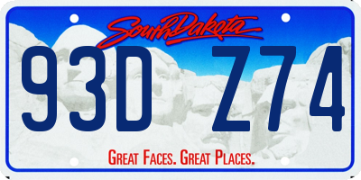 SD license plate 93DZ74