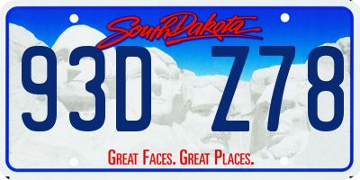 SD license plate 93DZ78