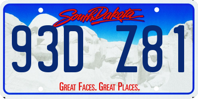 SD license plate 93DZ81