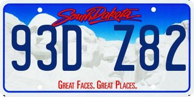 SD license plate 93DZ82