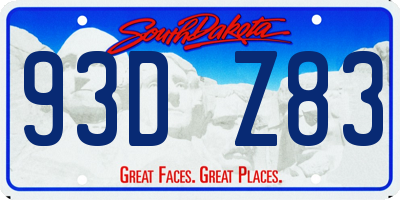 SD license plate 93DZ83