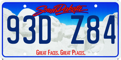 SD license plate 93DZ84