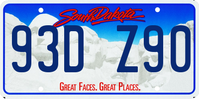 SD license plate 93DZ90