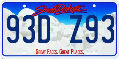 SD license plate 93DZ93