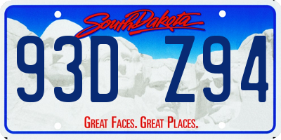 SD license plate 93DZ94