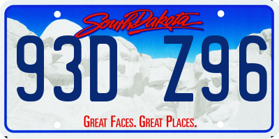 SD license plate 93DZ96