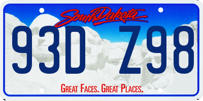 SD license plate 93DZ98