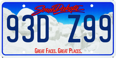 SD license plate 93DZ99