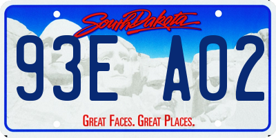 SD license plate 93EA02