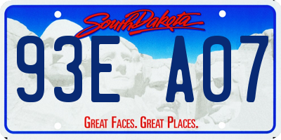SD license plate 93EA07
