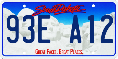 SD license plate 93EA12